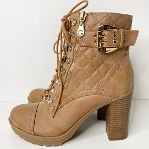 Women's G by Gift Platform Lace-Up Ankle Boots, Dark Natural 9M